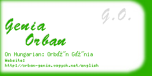 genia orban business card
